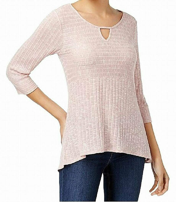 NY Collection Petite High-Low Keyhole Top, Petite Small by Vanessa Jane