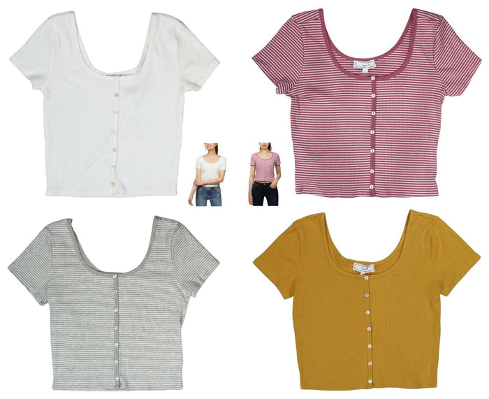 Hippie Rose Juniors Striped Crop Top by Vanessa Jane