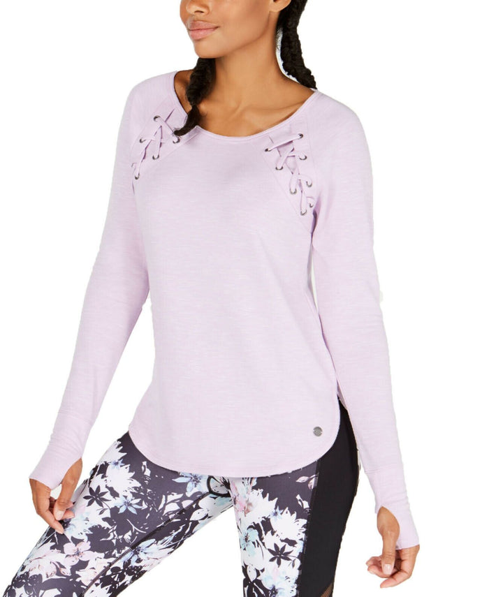 Ideology Women's Plus Size Tie-Detail Top Lilac Moon by Vanessa Jane