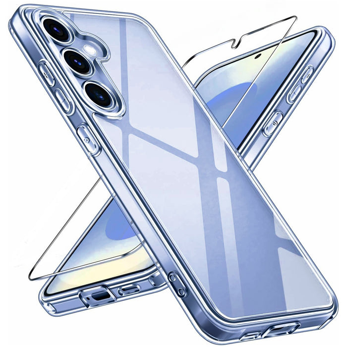 Shockproof Case with Tempered Glass for Samsung Galaxy A17 5G A16 5G Clear by Merch Section