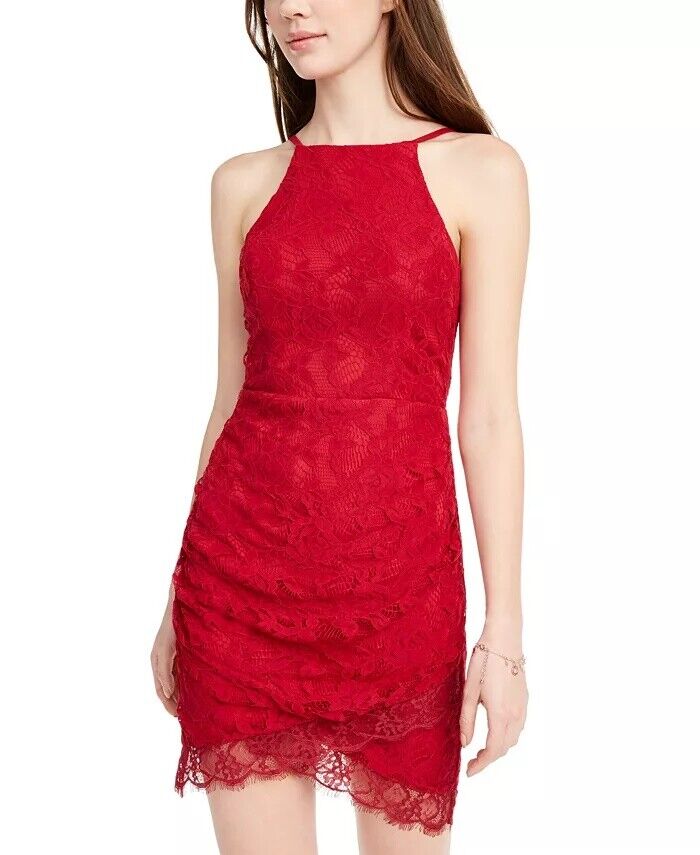 Speechless Juniors Lace Halter Wrap Skirt Dress, Size Medium by Vanessa Jane