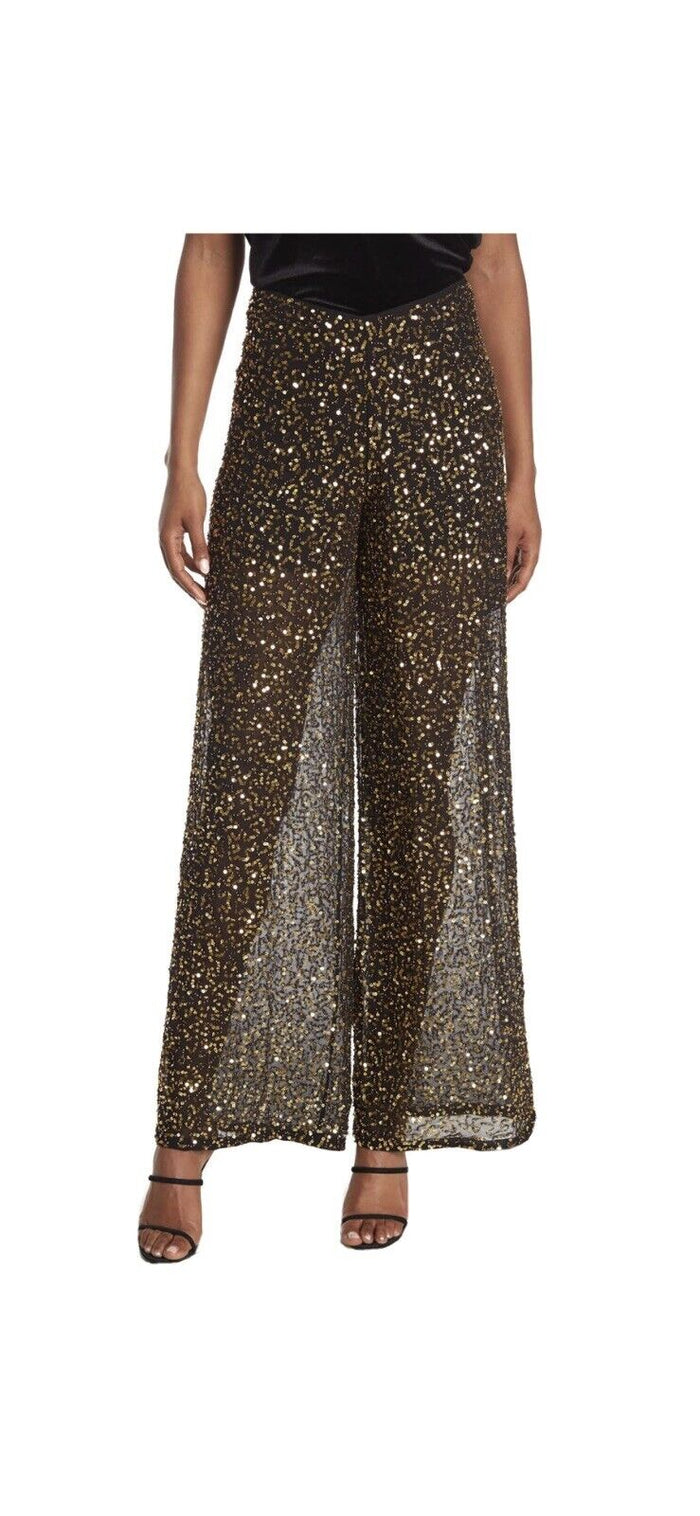 French Connection Aida Sequined Wide-Leg Pants by Vanessa Jane