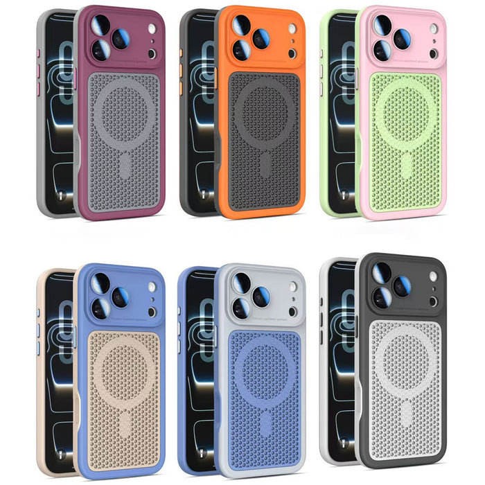 Heat Dissipation Magnetic Case with Lens Cover for iPhone 17 16 15 14 13 12 Pro Max Black by Merch Section