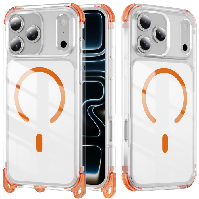 MagSafe Clear Case with Wrist Strap for iPhone 17 Pro Max Air 17e 16 15 14 13 12 Gray by Merch Section