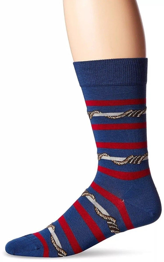 Ozone Men’s Wrap Around Stripes Socks, Navy, 10–13 by Vanessa Jane
