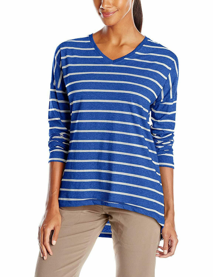 Mountain Khakis Women's Cora Long Sleeve Shirt Striped, Midnight Blue, Small by Vanessa Jane