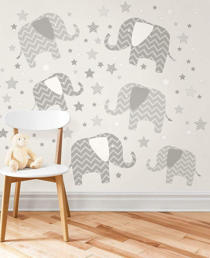 WallPops Elephants - a Ton of Love Wall Art Kit 78 Pieces by Vanessa Jane