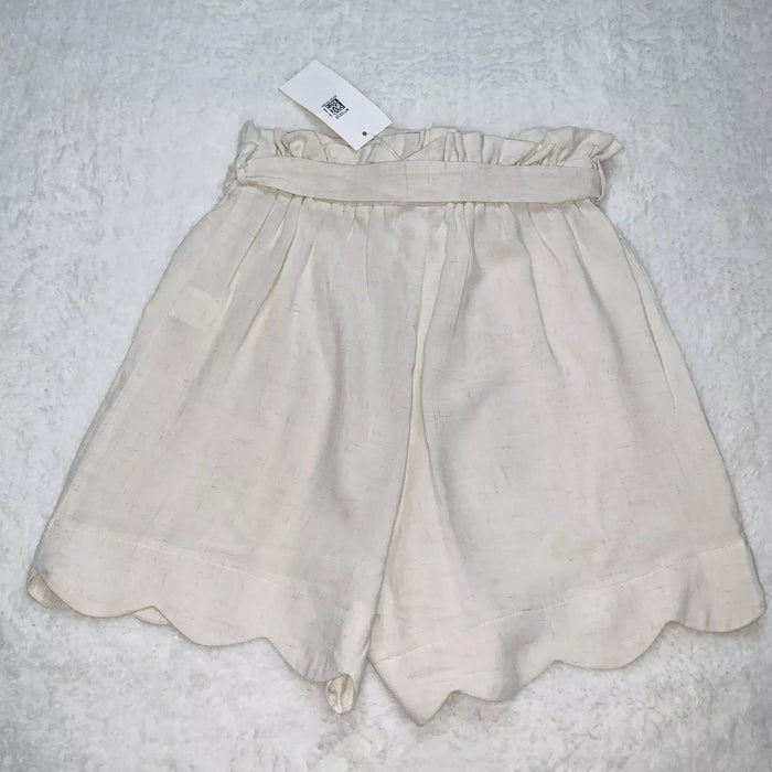 Monteau Big Girls Linen Scallop Hem Shorts, Size Small by Vanessa Jane