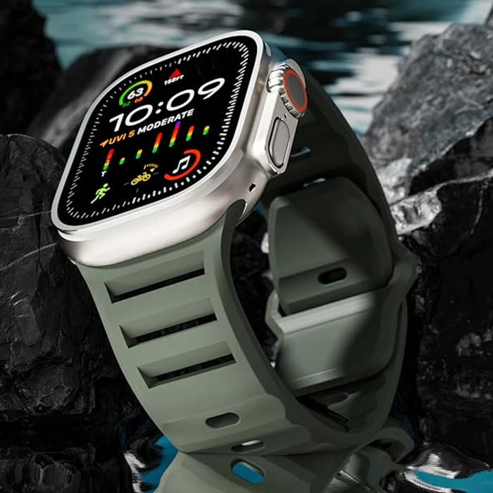 Silicone Sport Band Strap for Apple Watch Ultra 3 11 10 9 8 7 49mm by Merch Section