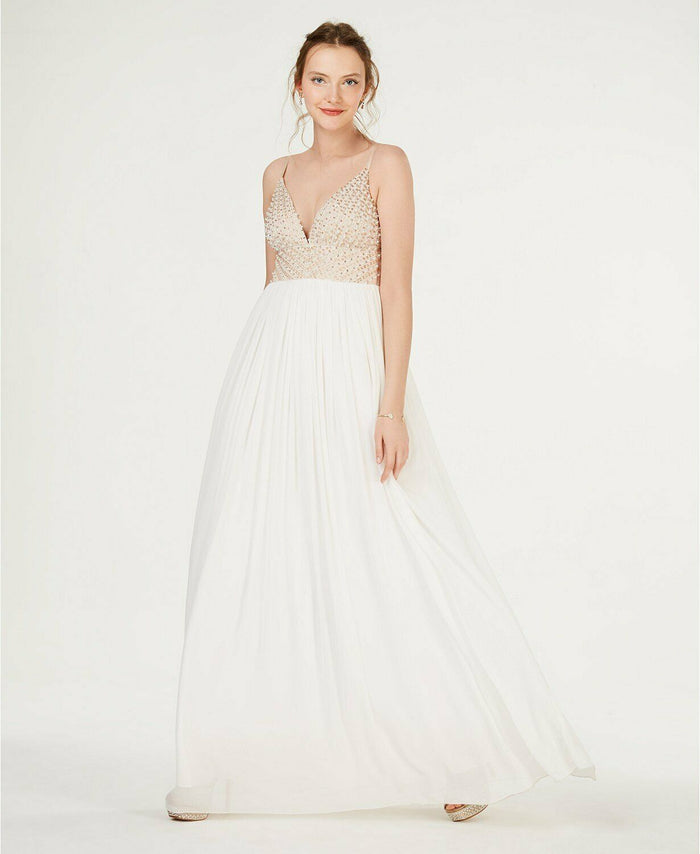 Speechless Juniors Embellished Tulle-Underlay Gown, Size 11 by Vanessa Jane