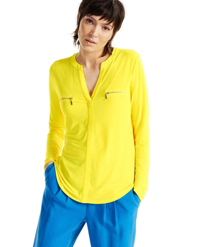 Inc Zip-Pocket Blouse, Size Large by Vanessa Jane