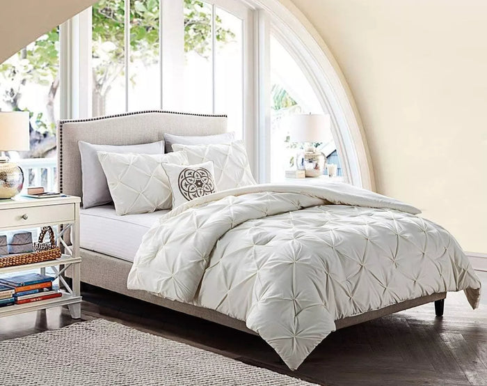 Vcny Home Carmen Pintuck 4 Piece Comforter Set, Queen Bedding by Vanessa Jane