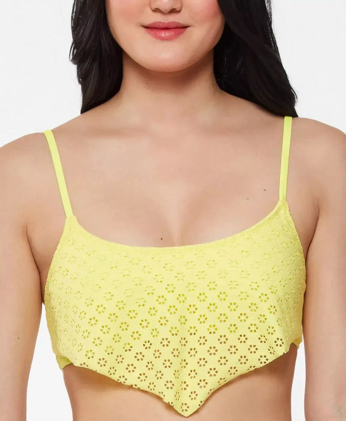 Jessica Simpson Womens Yellow Sweet Tooth Solids Bandana Bikini Top, Size Medium by Vanessa Jane