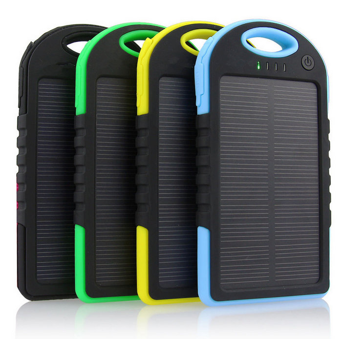 Portable Rugged Solar Power Bank 5000mAh Dual USB Waterproof by Unbranded/Generic