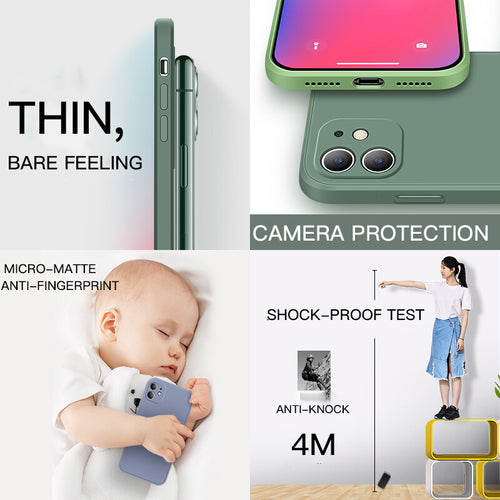 Silicone Case With Camera Lens Cover for iPhone 17 16 15 14 13 12 11 Pro Max XS X 8 7 by Merch Section
