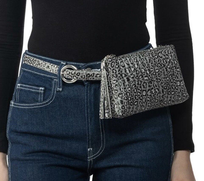 Inc Convertible Quilted Leopard-Print Belt Bag, Size Medium by Vanessa Jane