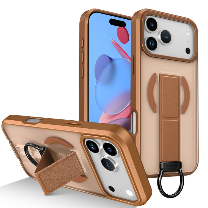 Magnetic Matte Ring Stand MagSafe Case for iPhone 17 Pro Max 16e 16 15 14 13 Black by Merch Section