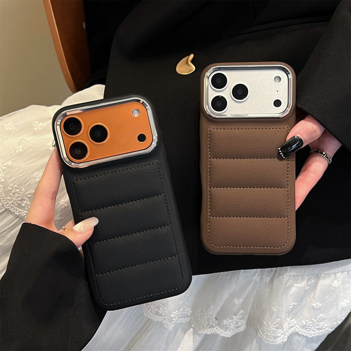 Shockproof Down Jacket Puffer Slim Case for iPhone 17 16 15 14 13 Pro Max by Merch Section