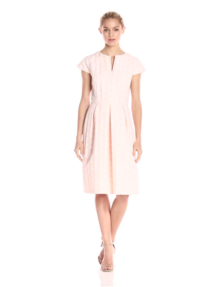 Helene Berman Women's Contrast V-Neck Spot Dress, Size 2 by Vanessa Jane