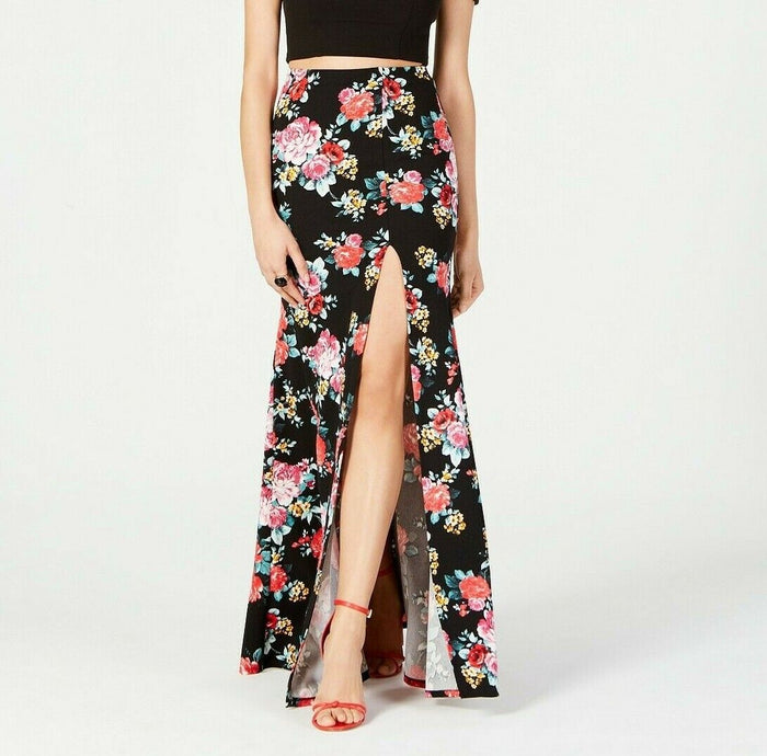B Darlin Juniors' Floral-Print Skirt by Vanessa Jane