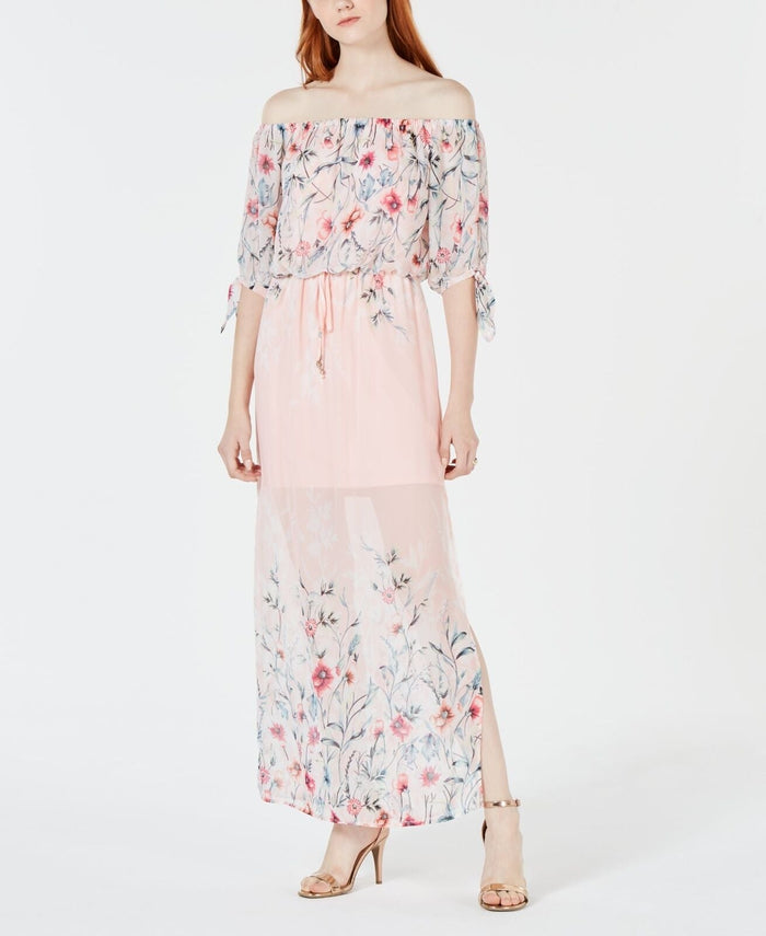 City Studios Juniors Printed Off-the-Shoulder Maxi Dress, Size XL by Vanessa Jane