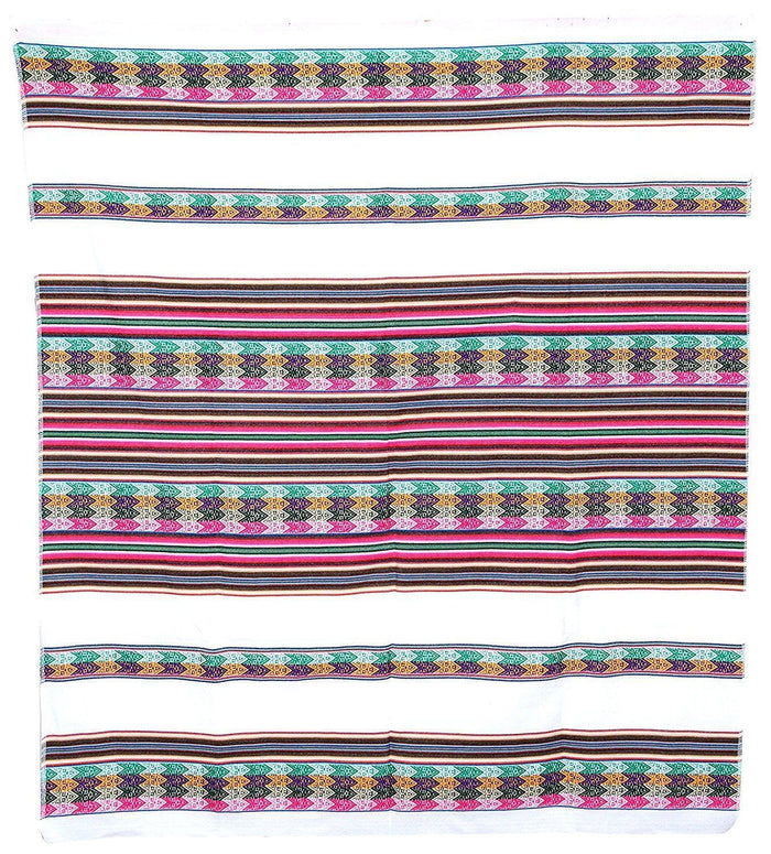 Uptown Down Found Peruvian Woven Throw, Ecru/Multi by Vanessa Jane