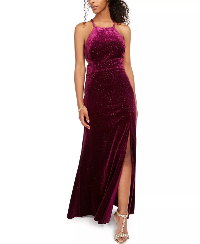 Morgan & Company Juniors Velvet Glitter Gown, Size 0 by Vanessa Jane
