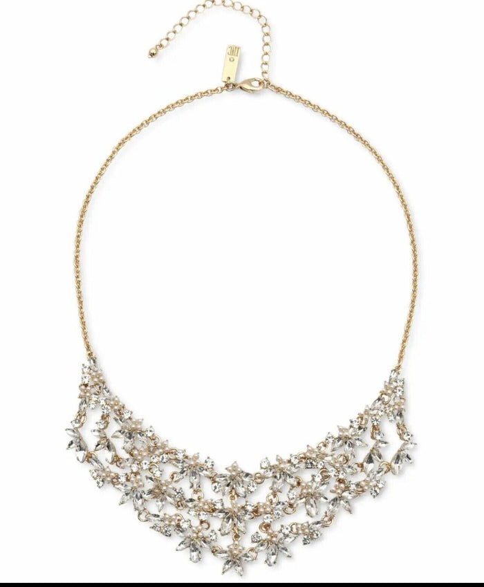 Inc International Concepts Gold-Tone Crystal & Imitation Pearl Flower Statement by Vanessa Jane