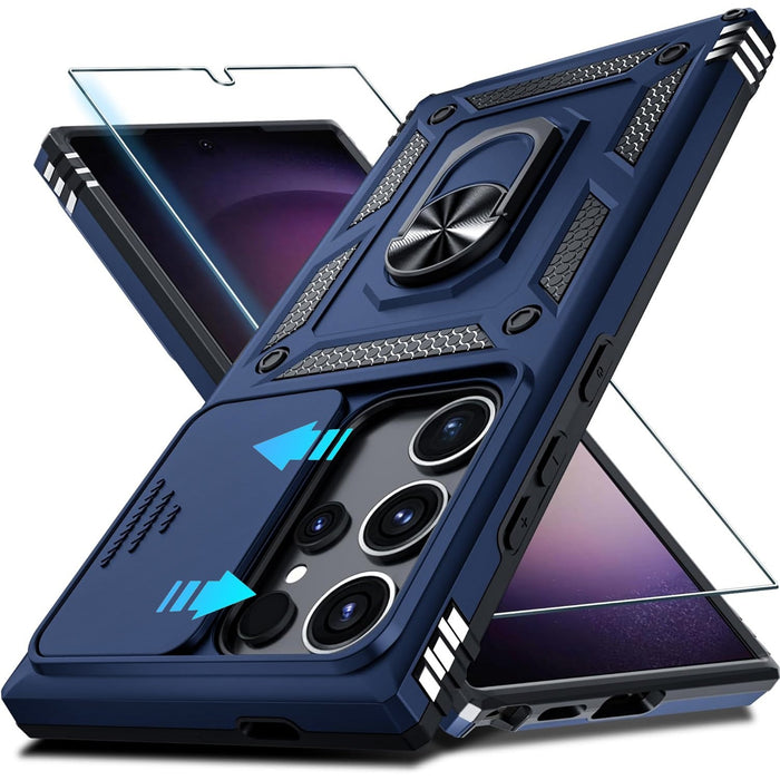 Shockproof Case with Tempered Glass for Samsung Galaxy S26 Ultra S25 Multicolor by Merch Section