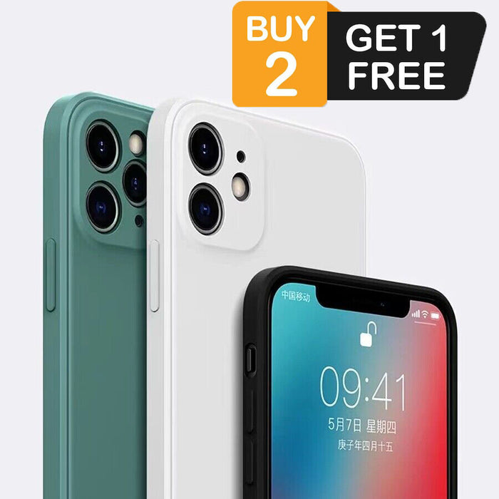 Silicone Case With Camera Lens Cover for iPhone 17 16 15 14 13 12 11 Pro Max XS X 8 7 by Merch Section