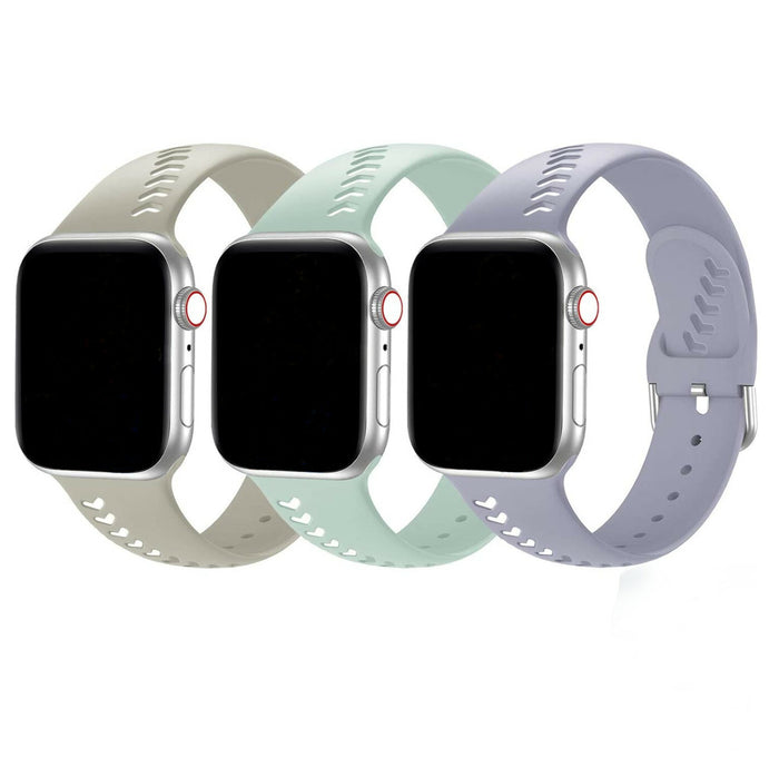 Soft Silicone Sport Band for Apple Watch Series 11 10 9 8 7 6 5 SE Multicolor by Merch Section