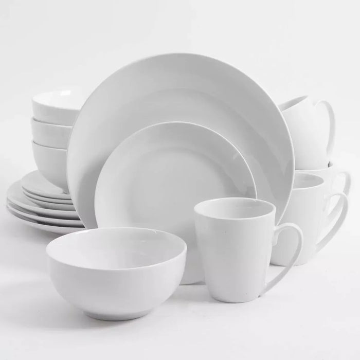 Gibson Home Ogalla 16-Piece Dinnerware Set-White by Vanessa Jane