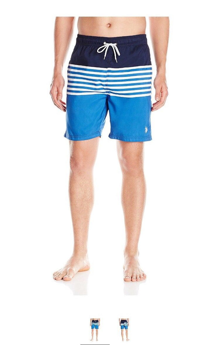 U.S. Polo Assn. Mens Peached Microfiber Swim Short, 4686-China Blue, 2X by Vanessa Jane