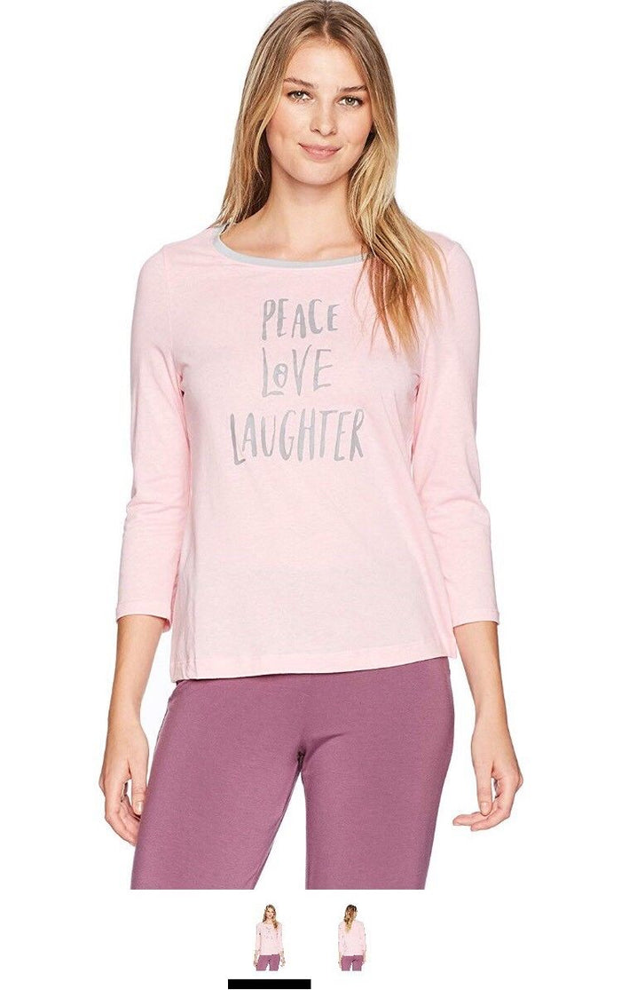 Jockey Women's Screenprint 3/4 Sleeve Top, Candy Pink, Large by Vanessa Jane