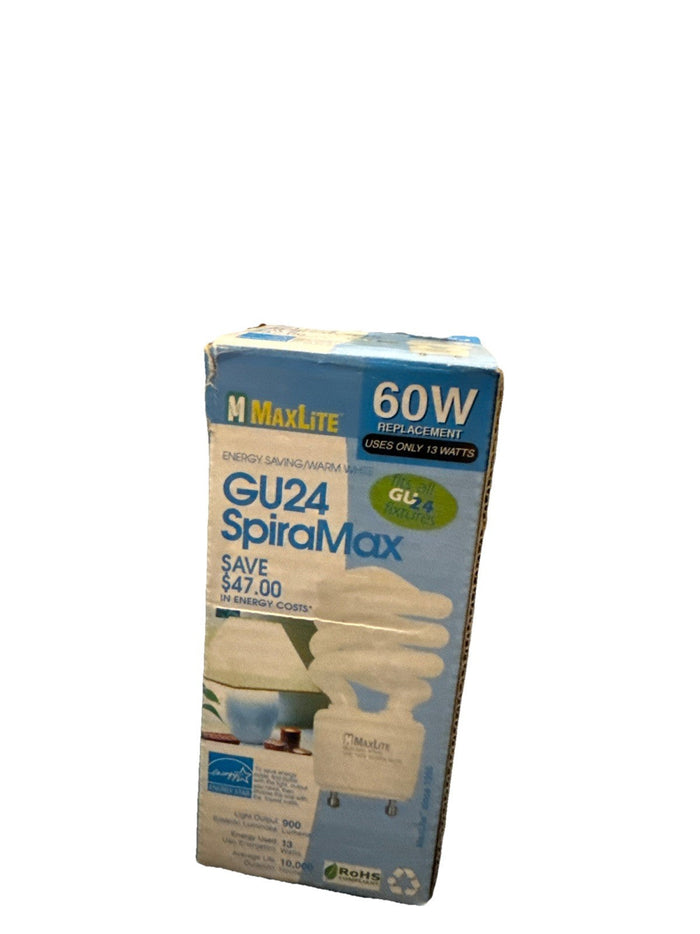 MaxLite SpiralMax GU24 13W CFL Bulb MLS13GUWW 60W Eq 900lm 2700K, 2-Pack by Price Is Right Miami