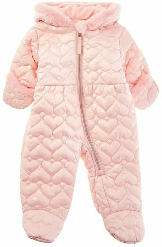S Rothschild & Co Baby Girls Hooded Quilted-Heart Footed Pram, Size 6/9 Months by Vanessa Jane