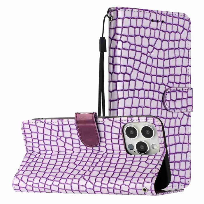 Crocodile Pattern Leather Flip Stand Wallet Case for iPhone 17 Pro Max Air 16 15 by Merch Section