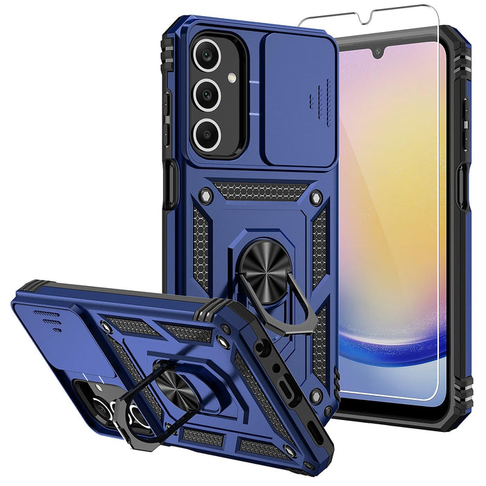 Shockproof Case with Screen Protector & Camera Cover for Samsung Galaxy A25 5G Blue by Merch Section