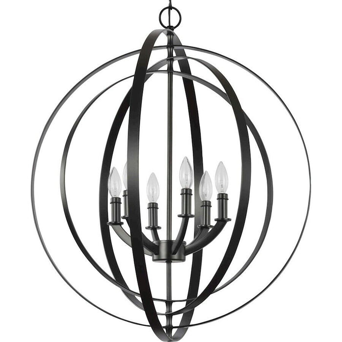 Progress Lighting Equinox Collection Black Six-Light Sphere Pendant by Vanessa Jane