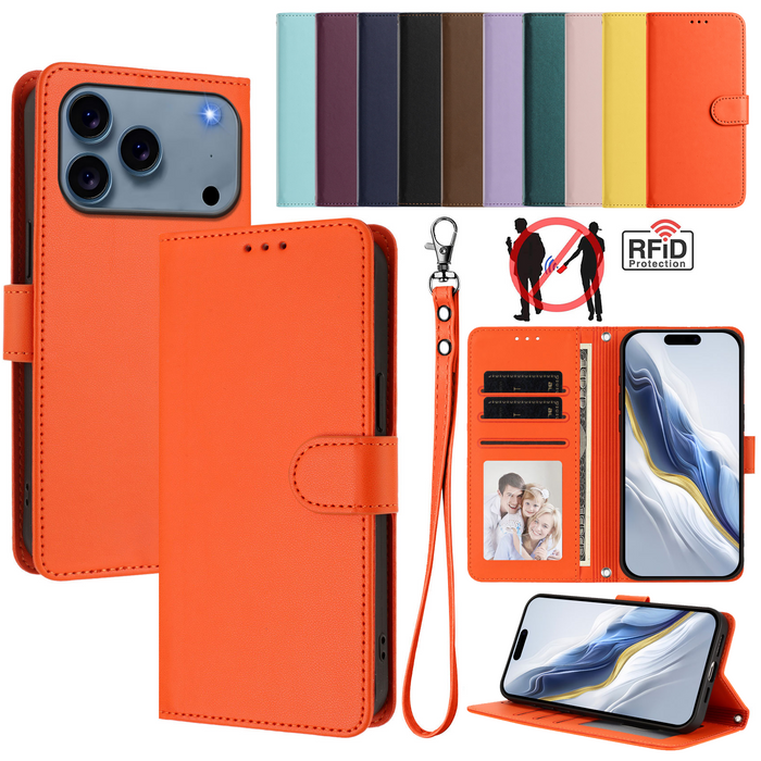 Magnetic Flip Leather Wallet Case for iPhone 17 Pro Max 17 Pro 17 Air 17e 16 Pro Max Black by Merch Section