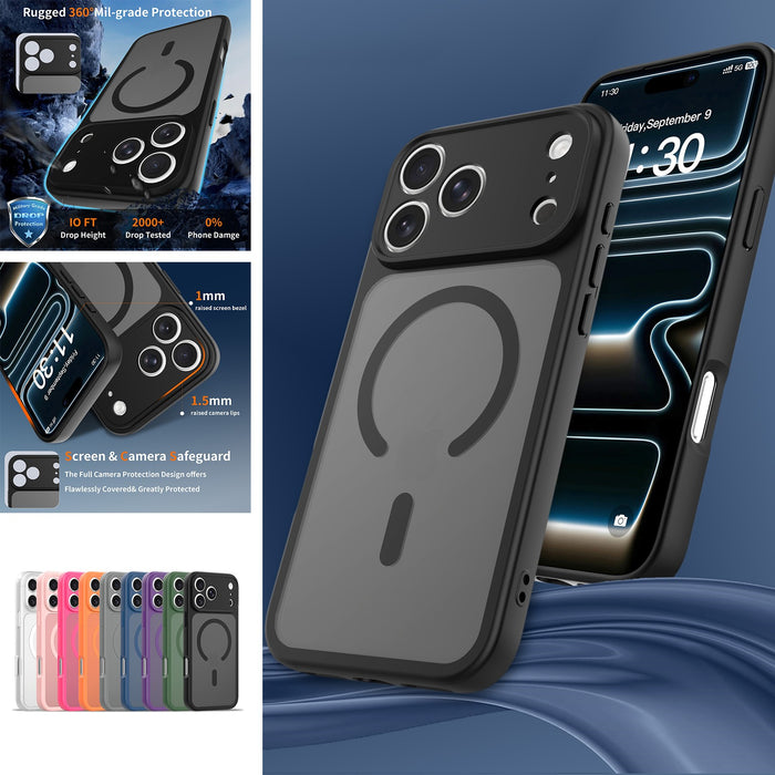Mag Safe Matte Shockproof Phone Case for iPhone 17 Pro Max Air 16 15 14 13 12 by Merch Section
