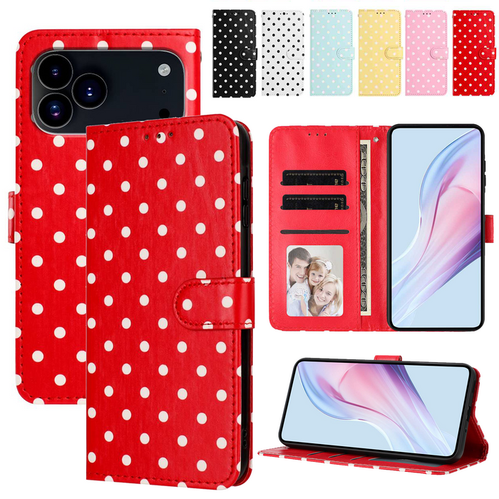 Magnetic Flip Leather Wallet Case for iPhone 17 16 15 14 13 12 11 Pro Max Air Black by Merch Section