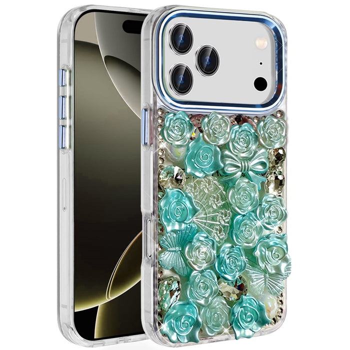 Roses Arrangement 3D Bling Case for iPhone 17 Pro Max with Tempered Glass by Merch Section