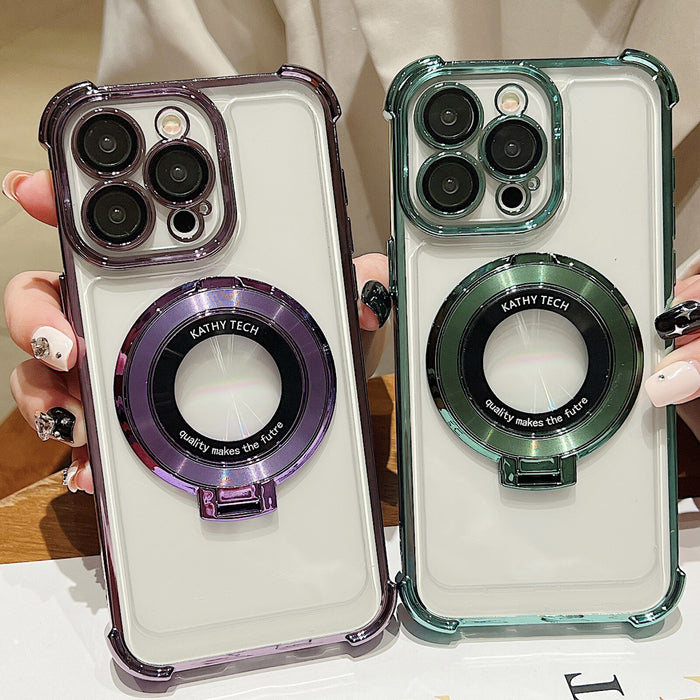 Shockproof Clear Case Magnetic Ring Stand for iPhone 17 Pro Max 16 15 14 13 12 11 by Merch Section