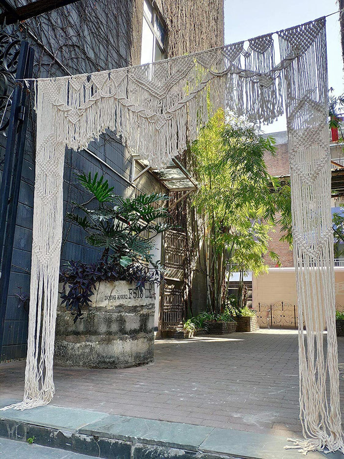 Riseon Large 71 W x 86 L Handmade Macrame Wedding Backdrop, Macrame Wedding Arch by Vanessa Jane