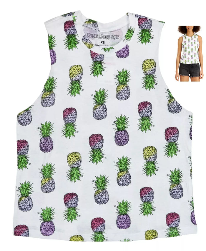 Rebellious One Juniors Printed Tank Top, Size Small by Vanessa Jane