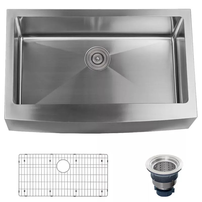 Miseno Kitchen Sink, Farmhouse Mount, Stainless Steel Finish by Vanessa Jane