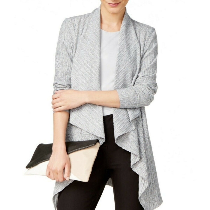 Alfani Womens Draped Cardigan Sweater, Gray, Size XS by Vanessa Jane