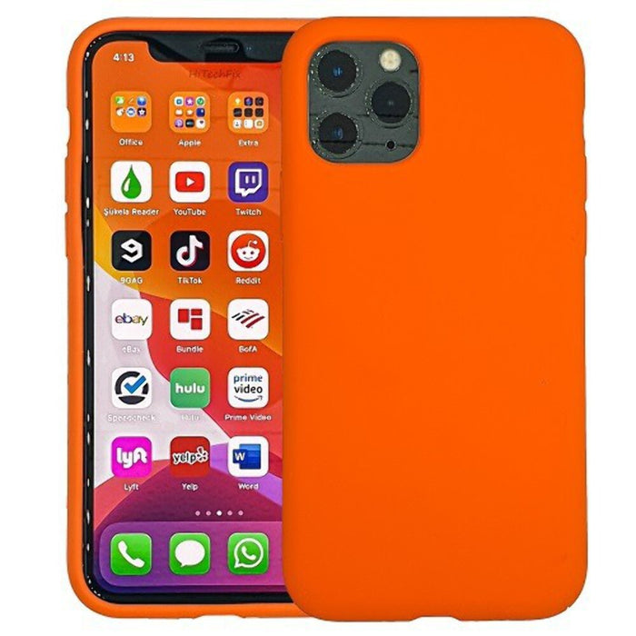 Liquid Silicone Gel Rubber Shockproof Case for iPhone 11 6.1-Inch Orange by Merch Section