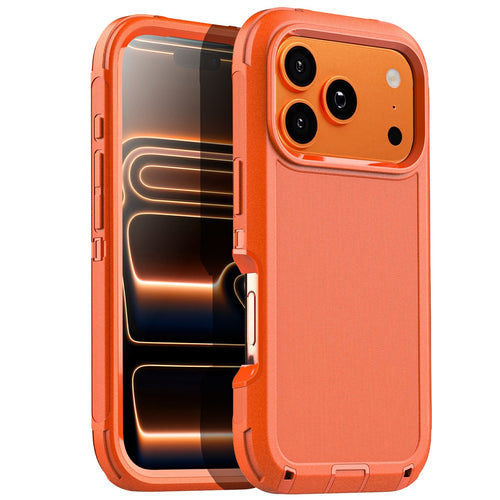 Rugged Shockproof Heavy Duty Hard Cover Case for iPhone 17 Pro 17 Pro Max Orange by Merch Section